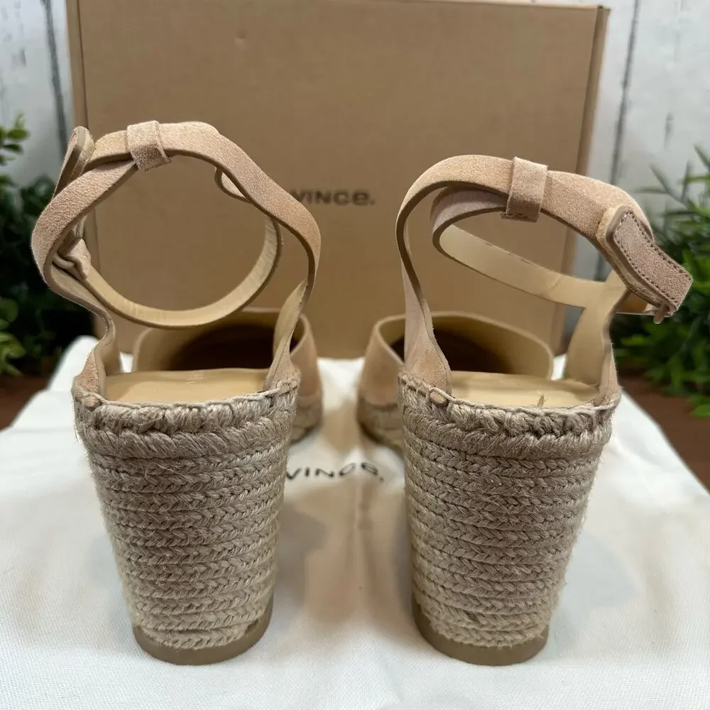 Vince Women's Cecilia Ankle Strap Espadrille Wedge‎ Sandals Size 11 $325